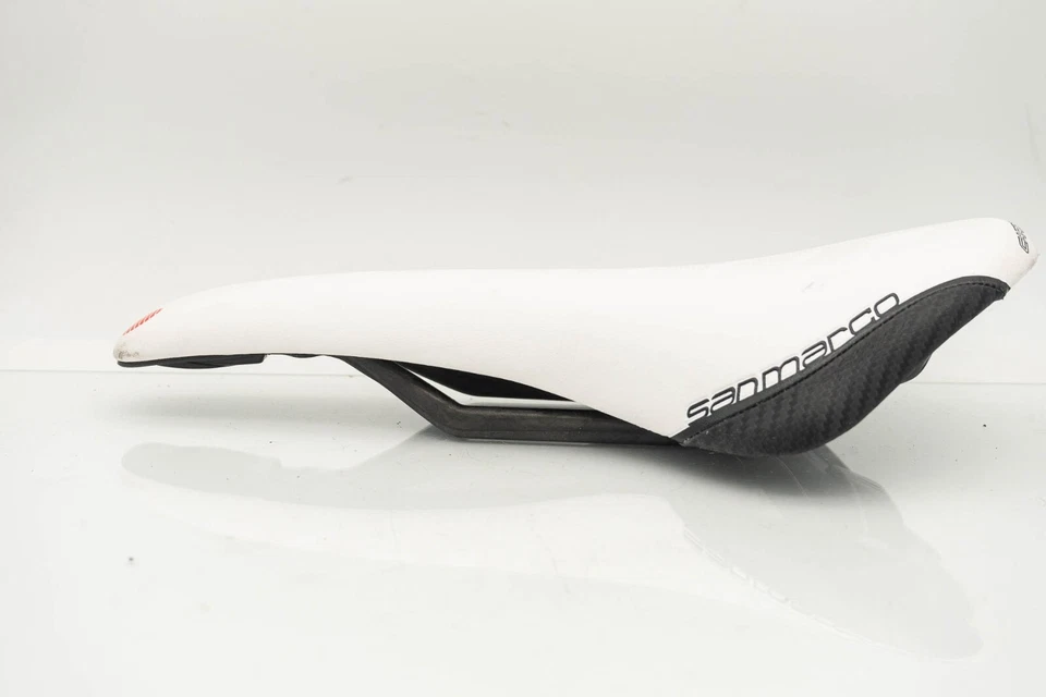 SILLÍN SAN MARCO CONCOR CARBONO FX ESTRECHO VINTAGE ASIENTO DE BICICLETA DE CARRETERA BLANCO ONDULADO... Foto 4 de 4