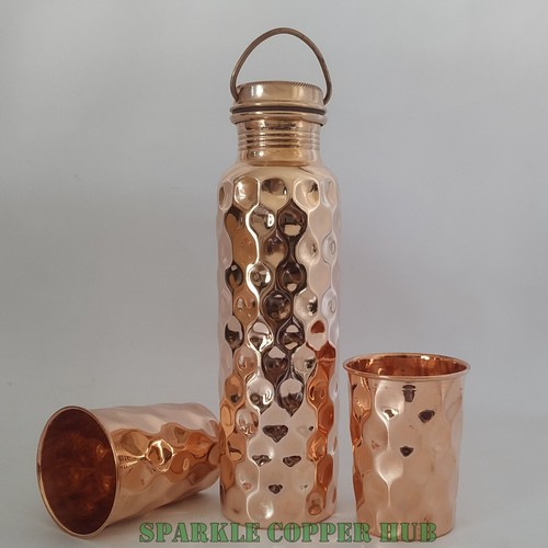 Bouteille D’eau En Cuivre Pur 950ml – Design Diamant, Isotherme, Bienfaits Ayurvédiques – Pour Santé Et Détox - 8