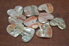 24 PCS HEART RED ABALONE SHELL BLANK CHARM PENDANT 25MM