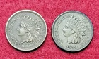 1859 IHP Indian Head 1c One Cent VF Very Fine Pair of 2