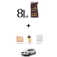 Hoffcar Wartungskit 4 Filter Und 8L ÖL FüR Audi A4 (B6, B7) 3.2 Fsi 188KW Ab 2