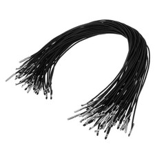 50 PCS Black Elastic String with Metal End, 11.8 in Black Elastic Cord for Cr...