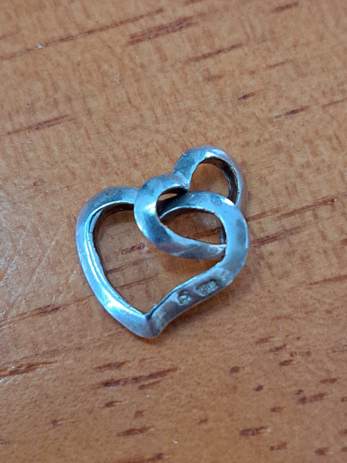 Sterling Silver Interlocking Floating Hearts Charm - image 2