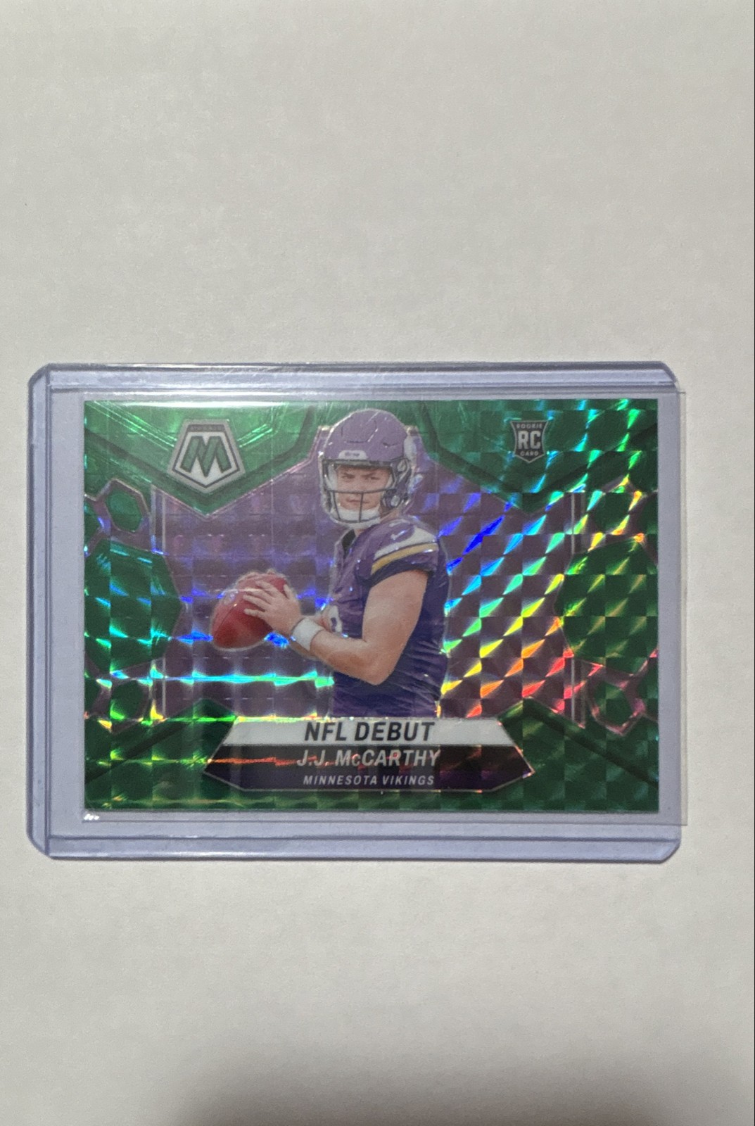 2024 Panini Mosaic - NFL Debut J.J. McCarthy #275 Green Mosaic Prizm (RC)