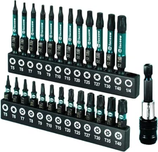 Torx Bit Set(T5-T40), 26 Pack Security Torx Bits Set with Magnetic Tips,Tamper P