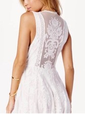 Free People Walking to the Sun Fit & Flare Lace Shift Dress Ivory Size 4