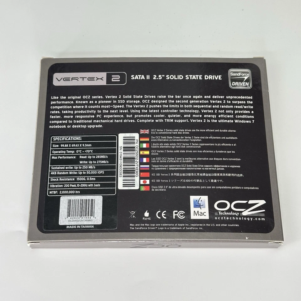 New Sealed OCZ Vertex 2 90GB 2.5" SATA II SSD – OCZSSD2-2VTXE90G - Image 2 of 4