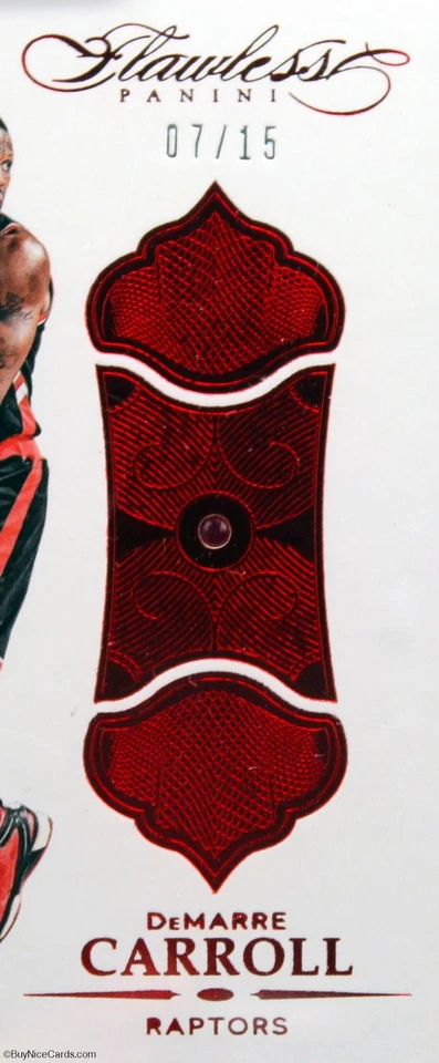 2015-16 DeMarre Carroll Panini Flawless Ruby Red Encased Base Card Serial #7/15 - Image 2 of 4