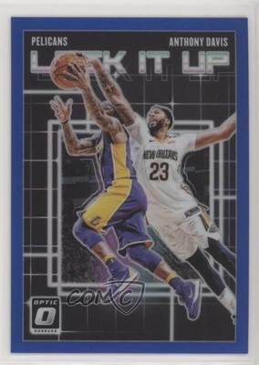2018-19 Panini Donruss Optic Lock it Up! Blue Prizm 56/85 Anthony Davis #5 2z8