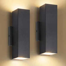 2-Pack Outdoor Wall Lights, LED Up and Down Lights Outdoor, Modern Wall Sconc...