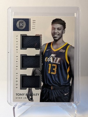 Tony Bradley 2017-18 Panini Encased Rookie Triple Jersey Mem #77/99 Utah Jazz RC