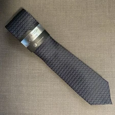 Alfani Men's Slim Neck Tie Martinez Mini Geo Alfatech Black/Navy Blue MSRP $55