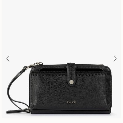 The Sak Iris Smartphone Crossbody Bag Womens Small Black Leather New Wallet