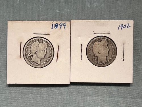 Barber Silver Quarters lot 1899 & 1902 - 90% silver
