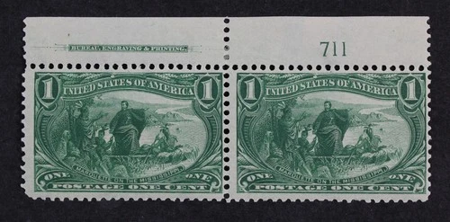 CKStamps: US Stamps Collection Scott#285 1c Mint NH OG, Selvage H