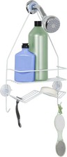 Bathroom Hanging Shower Caddy with 1 Wide Shelf & Built In Soap Dish Alloy Steel