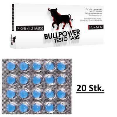 Bull Power Testo Tabs   20 Blaue Pillen   natürliche Lust für den Mann Herbal