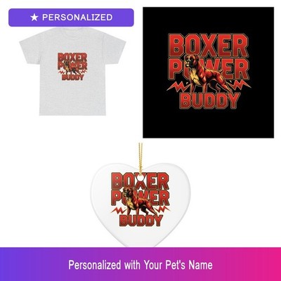Custom Boxer Gift Set Shirt Mug Ornament Personalized National Pet Day Special
