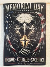 Garden Flag 12x18 Patriotic Memorial Day Never Forget American Flag Handmade