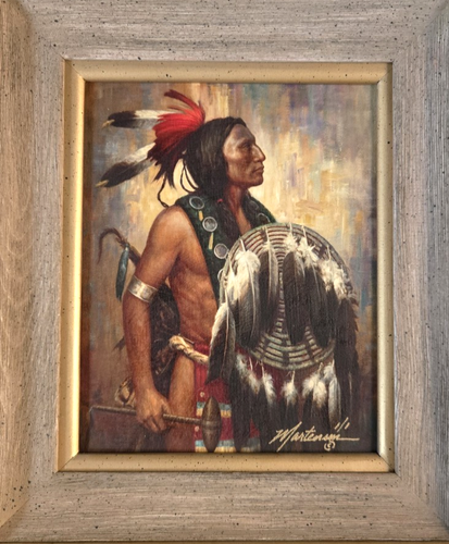 MARK MARTENSEN Native Warrior Signed Limited 1/1 Print Canvas Giclee Framed 19" - Picture 13 of 13