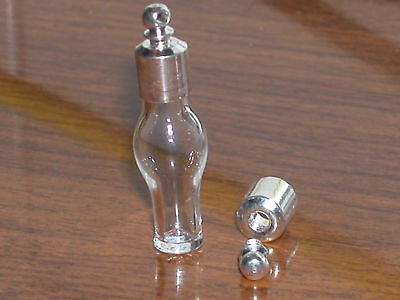 1 Screw cap already Fillable little tiny coke Locket vial bottle Pendant charm * 