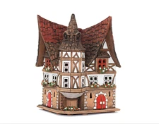 Christmas village Ceramic house Ceramic tealight German Christmas Gift Decor