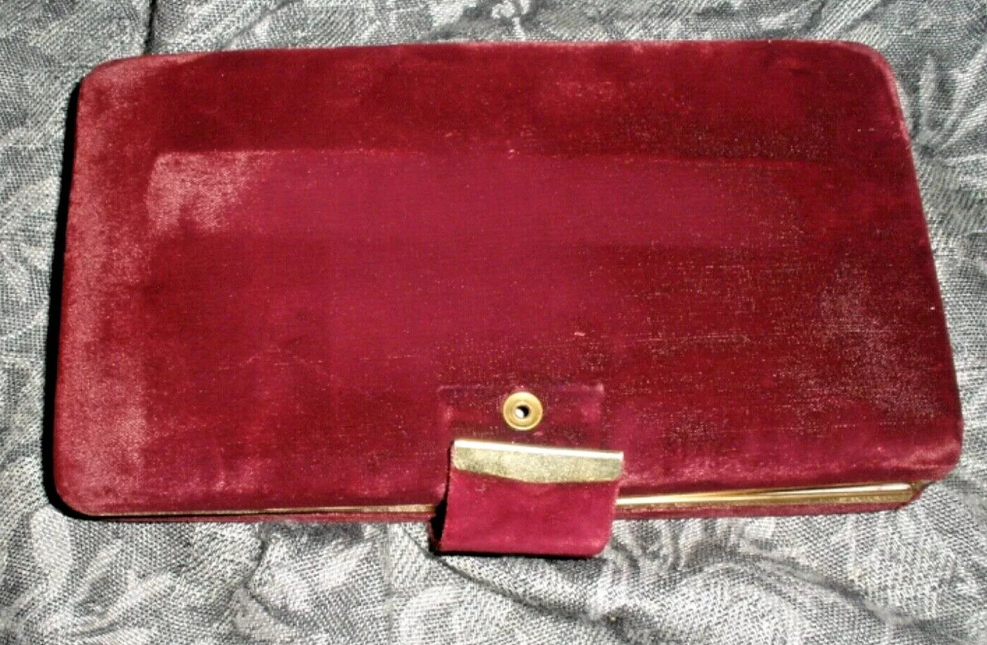Burgundy Velvet w/ Snap Case Hard Shell Jewelry Presentation Box Velour
