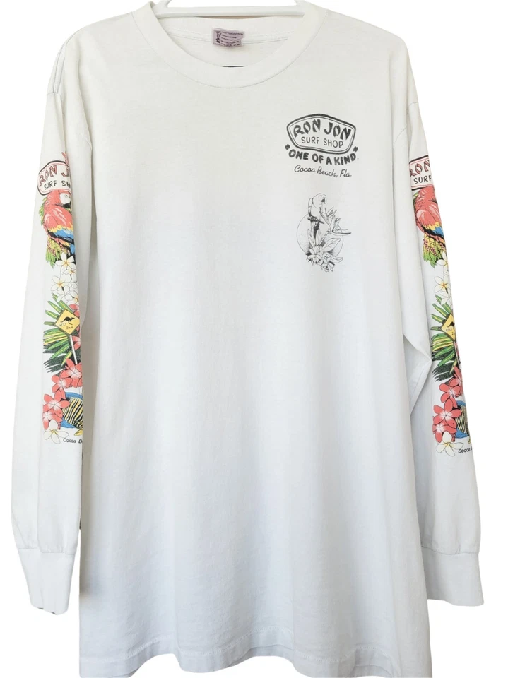 Camiseta De Colección Años 80 1989 Ron Jon Surf Puntada Única Etiqueta Onieta Foto 4 de 4