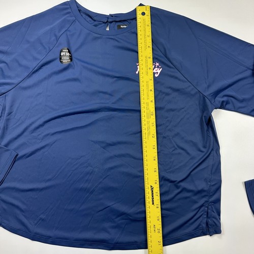 Hurley Shirt Loose Fitting Cropped Surf Top Blue Womens Size Large - Picture 6 of 12