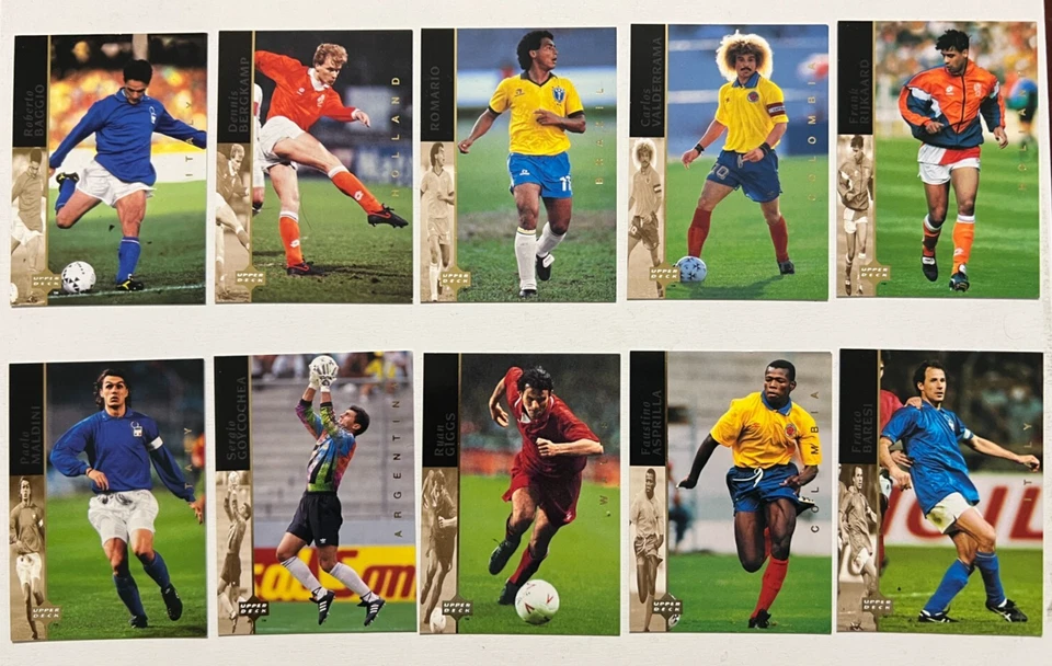 Vintage 1994 Upper Deck Copa do Mundo EUA 94 Superstar Conjunto Completo de Cartas #1 - #10 - Imagem 2 de 4