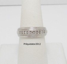 1/4CT MENS NATURAL DIAMOND WEDDING BAND BRIDAL RING 10K WHITE GOLD