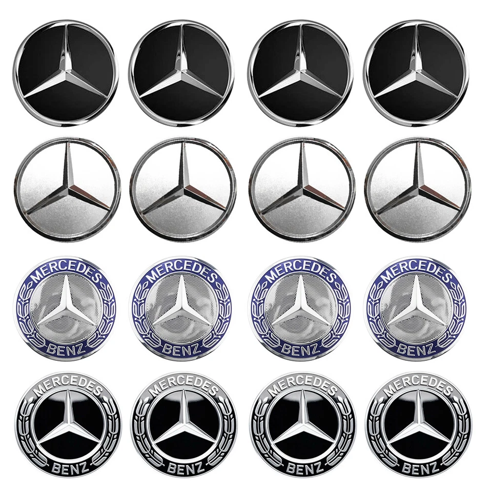 4stk 75mm Nabenkappen Nabendeckel Radnabenkappen Felgendeckel für Mercedes Benz - Bild 1 von 1