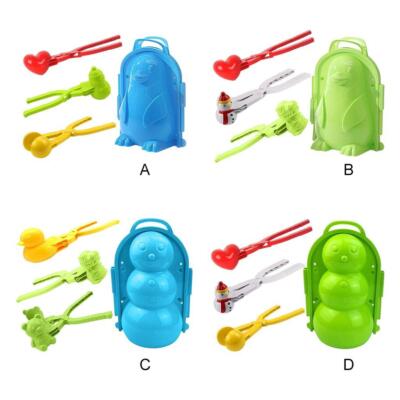 4 Stück/Set Schneeballmacher Clip 3D Pinguin Schneemann Werkzeug für Kinder Geschenk Spiele
