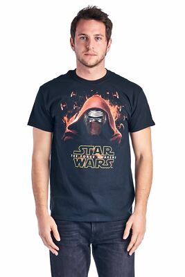 STAR WARS MENS GRAPHIC TEE 100%COTTON FORCE AWAKENS ATTACK SIZE XXL BLACK