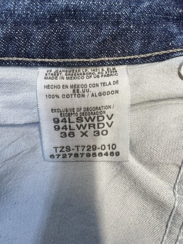 WRANGLER HERO Premium Denim Straight Blue Jeans Med Wash Sz 36x30 - Picture 4 of 4