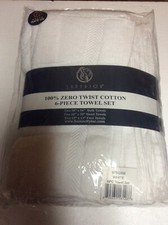 Superior 6 Piece Set 100 Zero Twist Cotton Towels White Brand New