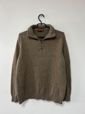 Vintage 90s Italy Osvaldo Bruni Lana Wool Sweater Natural Rare Luxury Mens sz L