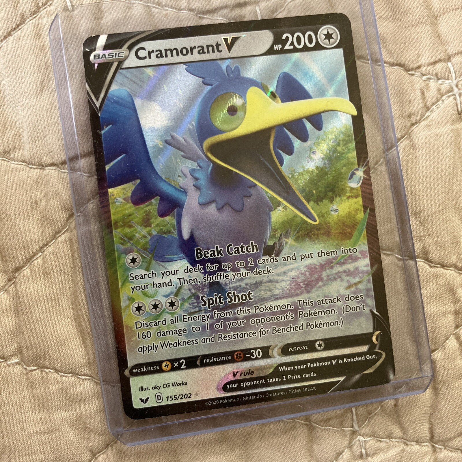 Cramorant V 155/202 SWSH01: Sword & Shield Base Set Ultra Rare Holo Pokemon Card