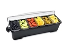 Premium Black/White Condiment Dispenser 6 Compartment Black | Bar Condiment