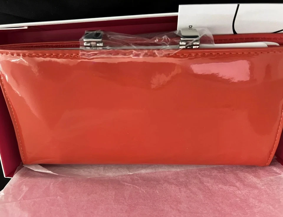 Diane Von Furstenberg LG Harper Wallet Pop Orange NEW - Image 2 of 4