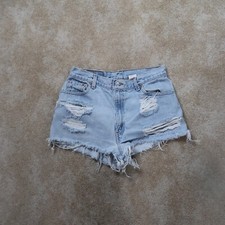 vintage Levi's 550 Cutoff Shorts Women's 12 Blue denim distressed 90s