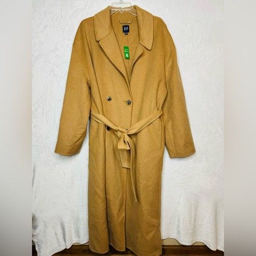 Women’s GAP Wool Blend Relaxed Double Faced Belted Coat NWT Camel
