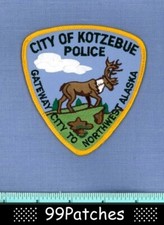 KOTZEBUE ALASKA Police Shoulder Patch ELK GATEWAY CITY TO NORTHWEST AK CLOUDS 1B