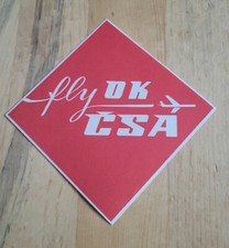 Nos Vintage Fly Ok Csa Czechoslovan Airlines Company Collectible Sticker Decal