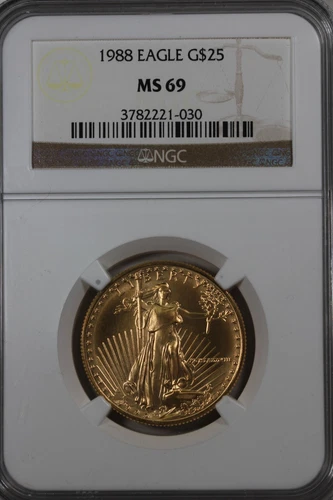 1988 25.00 NGC MS 69 EAGLE AMERICAN GOLD EAGLE (AGE) , GOLD
