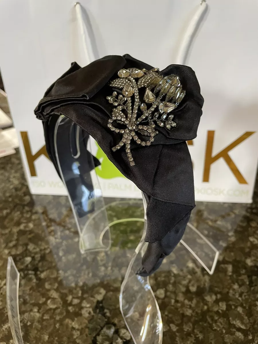 SALE 795 NWT Jennifer Behr brand Silk headband. Jeweled. Black