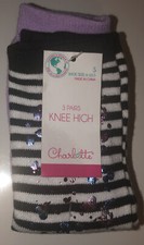 Charlotte 3 pair Knee high Small 6-10.5