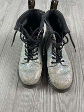 Dr Doc Martens Boot Girls Sz 3 Rainbow Shimmer Sparkle