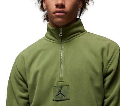 Jordan Essentials Men's Winterized Fleece Jacket Half-Zip (Green