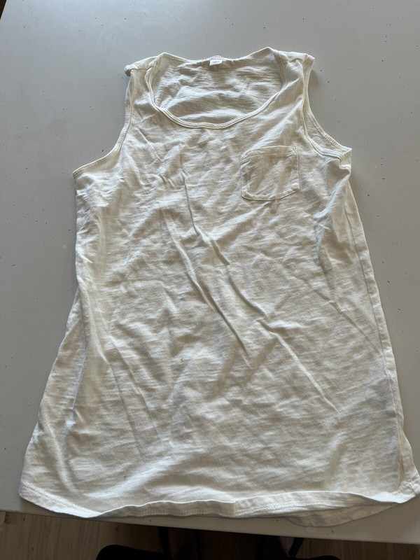 J crew crewcuts girls white pocket tank top XL